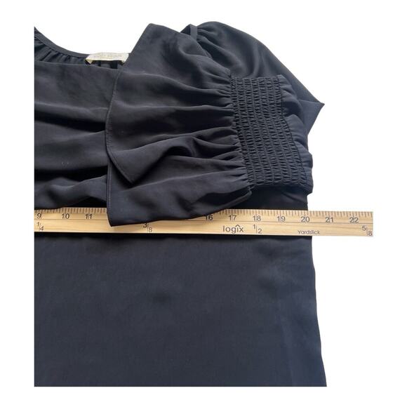 Ramy Brook Blouse Womens Med Lali Black Dramatic Bell Sleeve V-Neck Whimsigoth - Picture 7 of 12